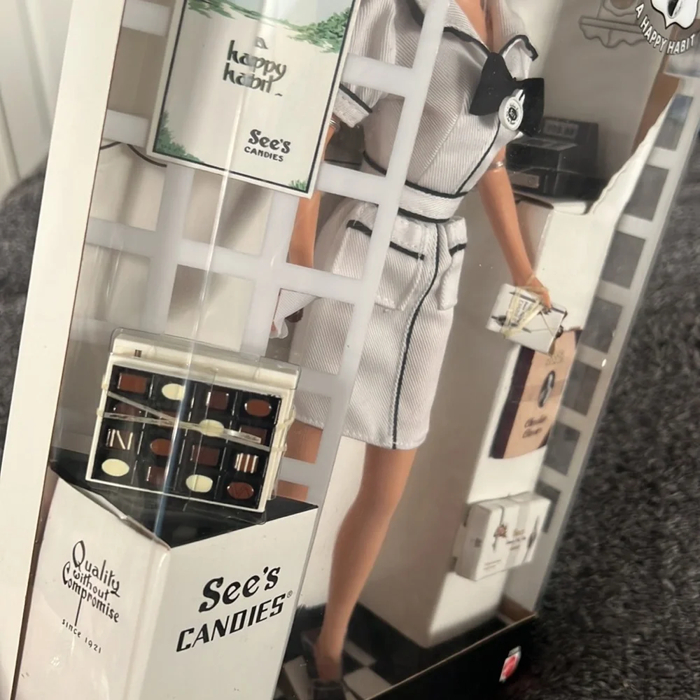 Mattel 1999 See's Candies Barbie A Happy Habit Vintage Doll in Box